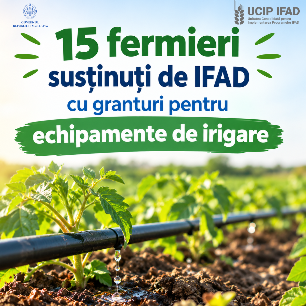 15 agricultori primesc granturi IFAD pentru echipamente de irigare