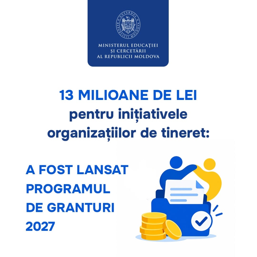 Programul de Granturi 2027 pentru tineret: 13 milioane de lei alocați
