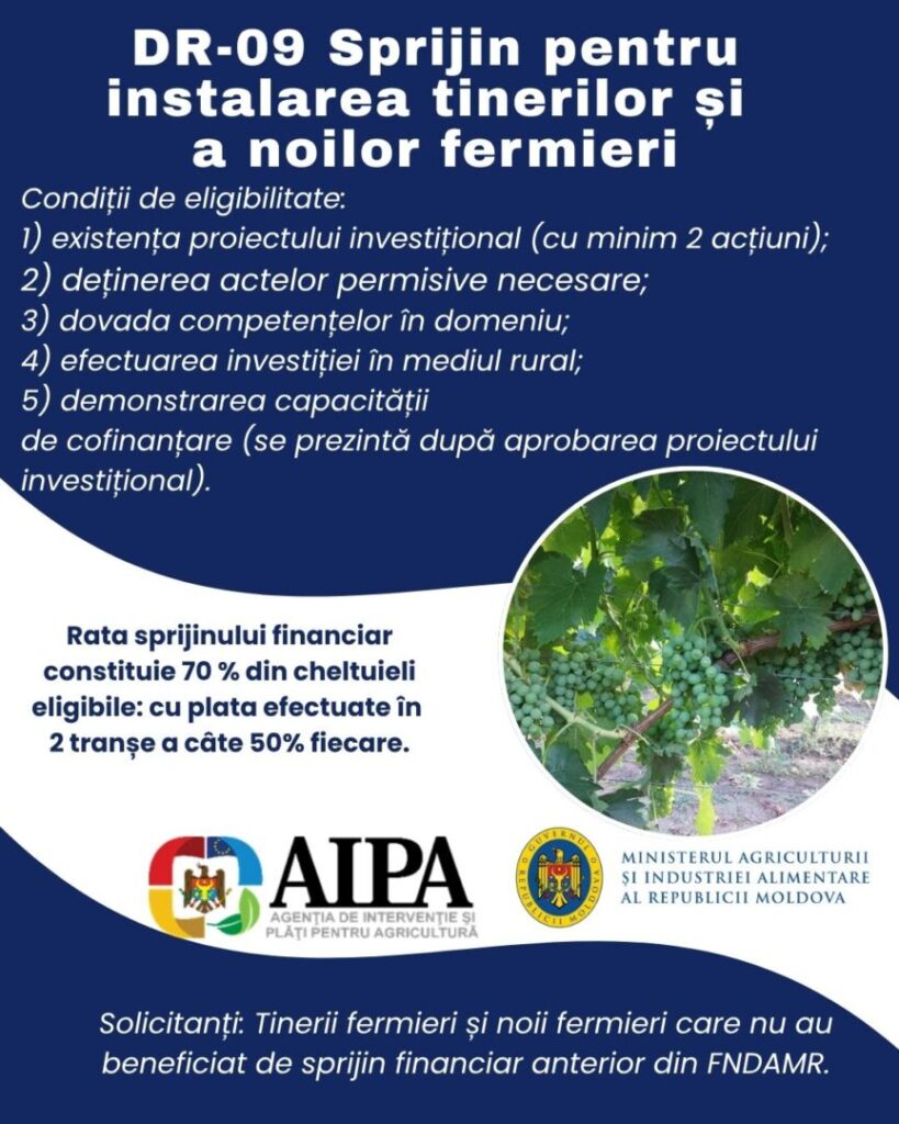 AIPA a lansat Apelul nr. 1 de granturi pentru tineri și mici fermieri (DR-09 și DR-10)